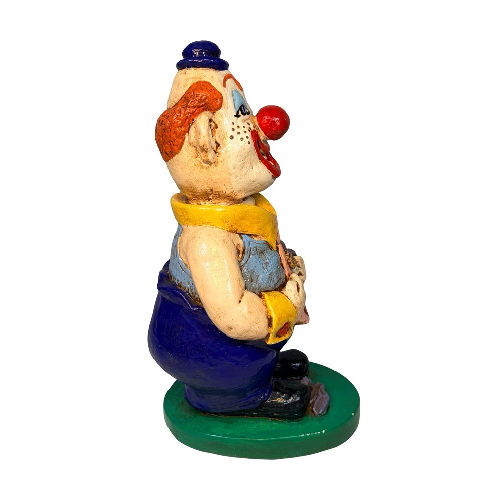 Vintage Clown Figurine 1979 Folk Art MCM Rare Collectible Hand Painted Ceramic - Picture 6 of 11